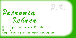 petronia kehrer business card